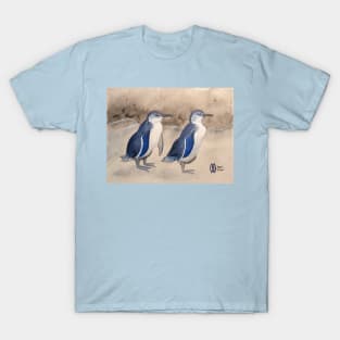 Blue penguins along the coastline T-Shirt